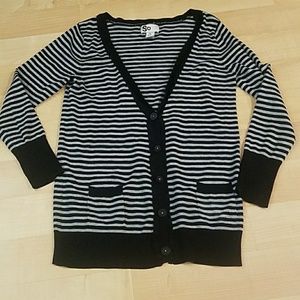 Black and gray striped cardigan